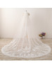 Ivory Scallop-edge Eyelash Lace Trimmed Wedding Veil